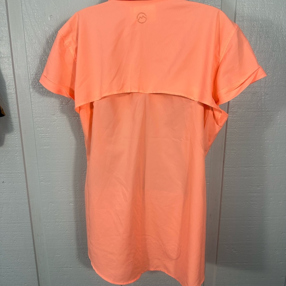 Magellan Orange Short Sleeve Button Down Womens Top Size XL EUC - Picture 6 of 8